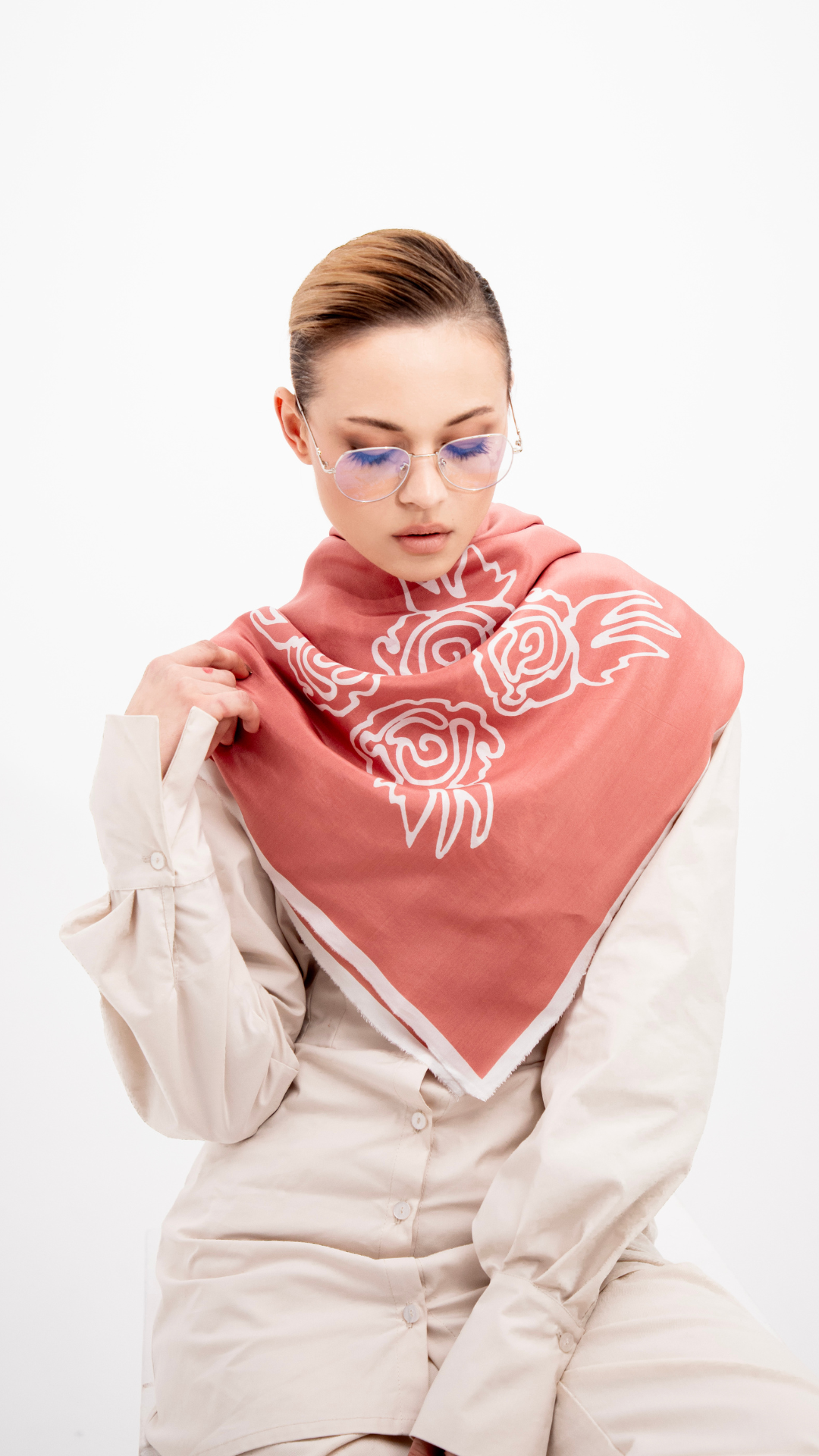 JULIA BLUSH SILK SCARF