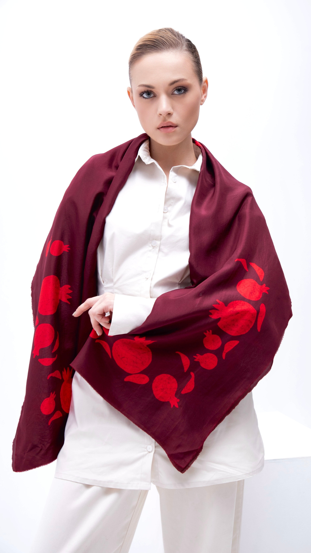 JANANA ROYAL GARNET SILK SCARF