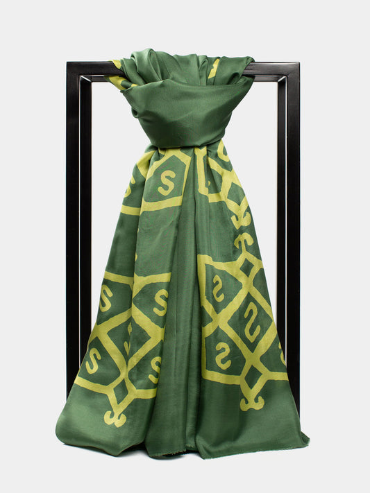 AYSU FOREST GREEN SILK SCARF