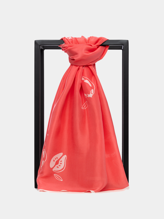 EVANNA CORAL SILK SCARF