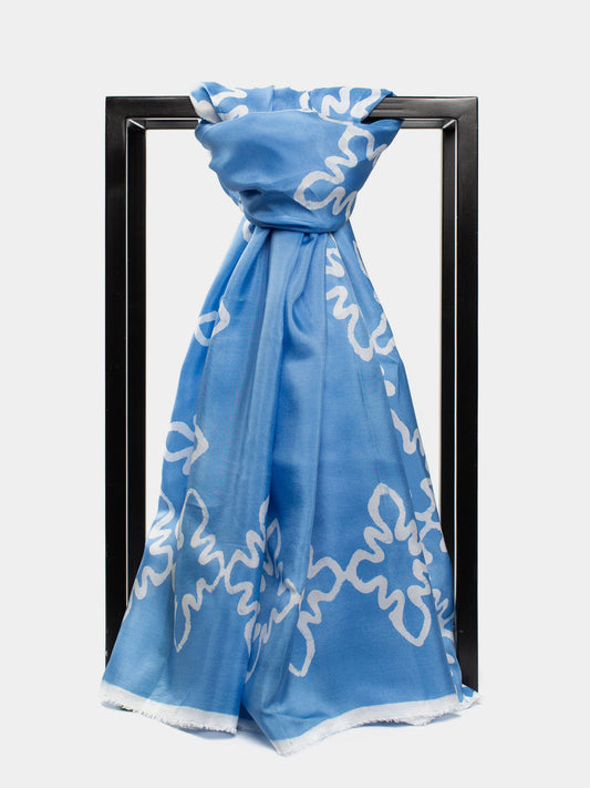 JAMA BLUE DE FRANCE SILK SCARF