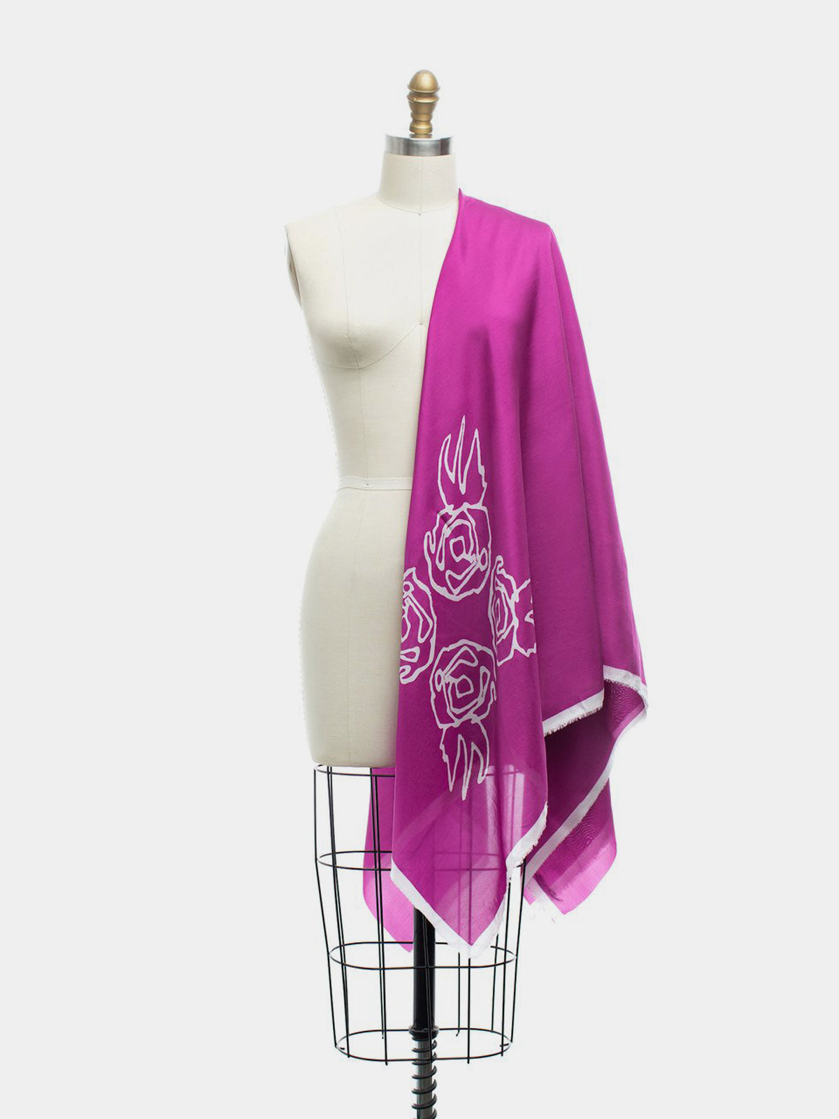 JULIA RASPBERRY SILK SCARF