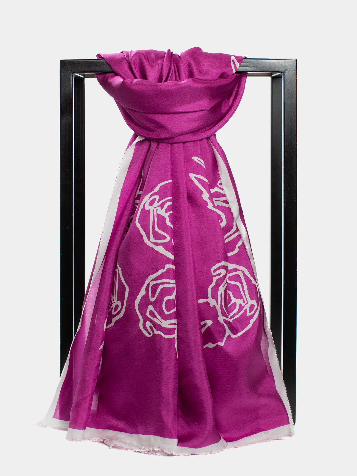 JULIA RASPBERRY SILK SCARF