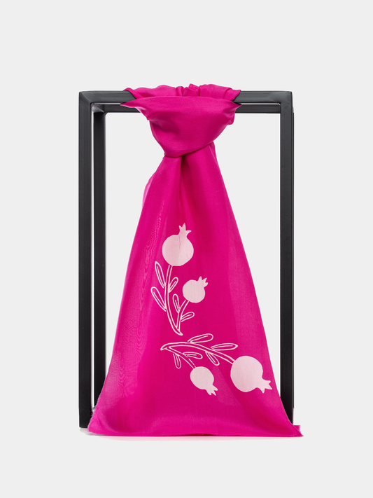 NARGILE RASPBERRY SILK SCARF