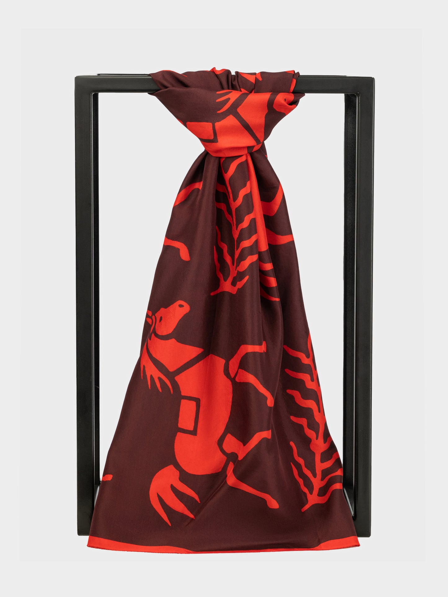 GUNAY RED BORDEAUX SILK SCARF