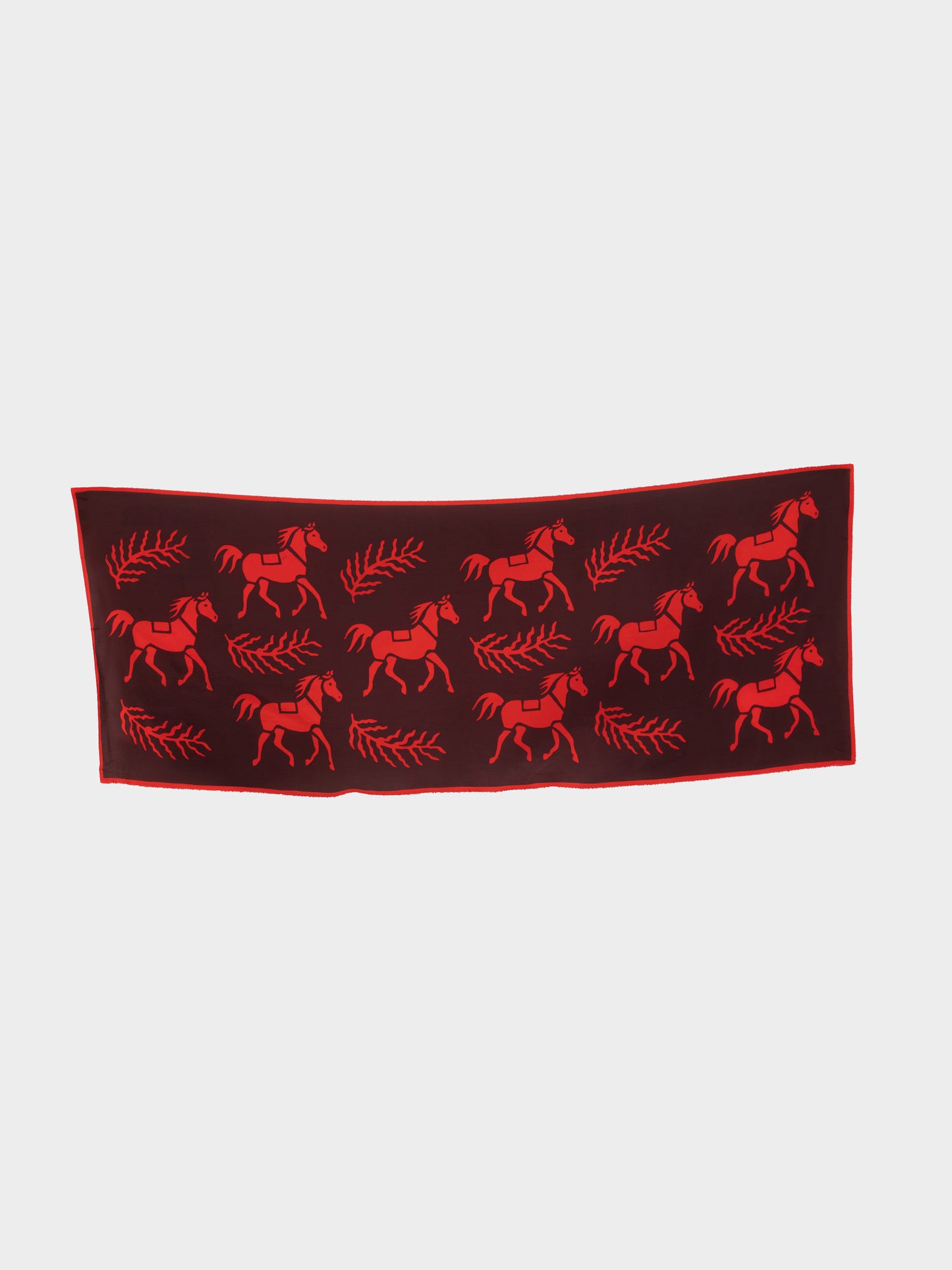 GUNAY RED BORDEAUX SILK SCARF