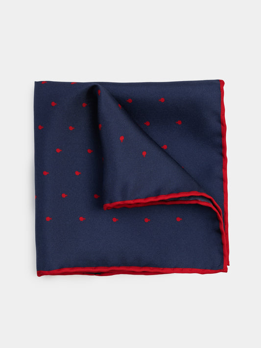 POMEGRANATE POCKET SQUARE BLUE RED