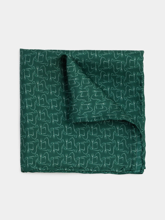 GOBUSTAN POCKET SQUARE GREEN