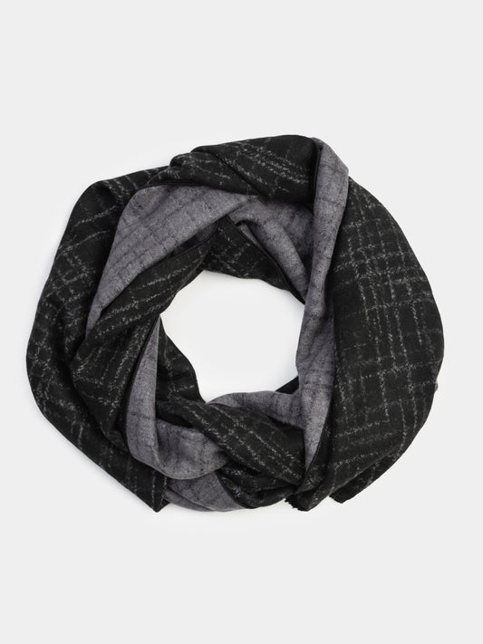 BLACK & GREY MENS SILK SCARF