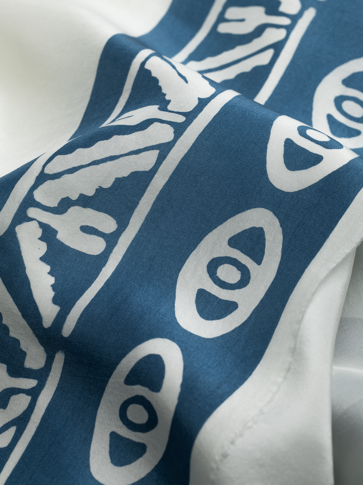 SEVA WHITE & BLUE SILK SCARF