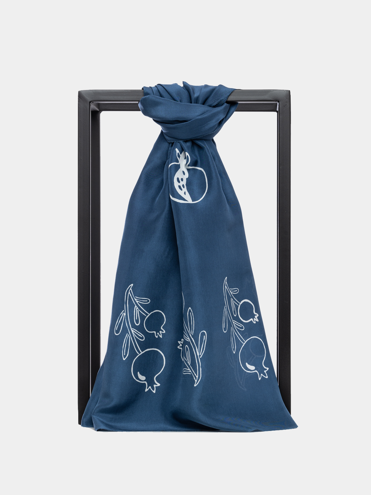 ZARANGIZ BLUEBERRY SILK SCARF