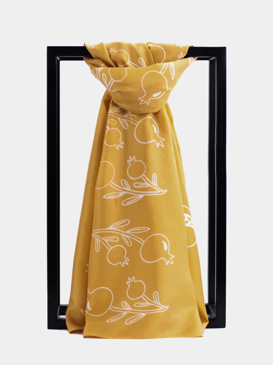 ZARANGIZ OCHRE SILK SCARF